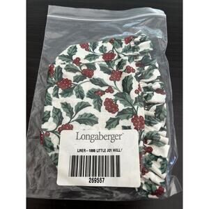 Longaberger 1998 LITTLE JOY Basket Liner Traditional Holly Fabric NEW‎ holiday